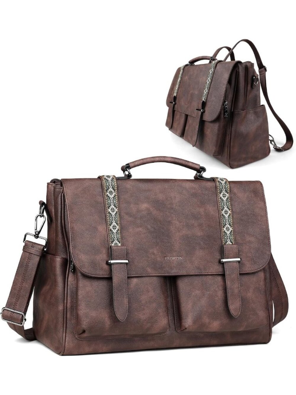 Stylish Leather Messenger Bag for Women, 17L Satchel Backpack Purse, Versatile